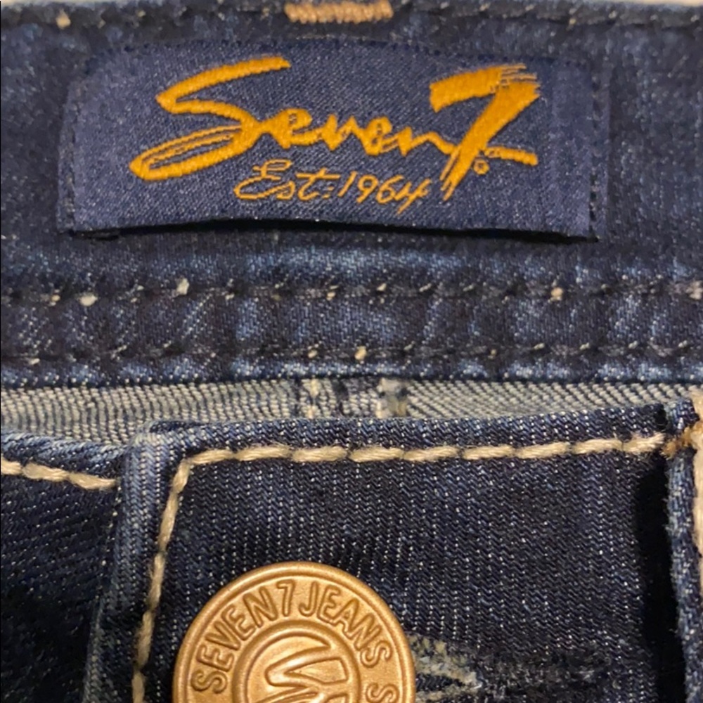 SEVEN7 dark wash denim boyfriend shorts - Picture 7 of 9